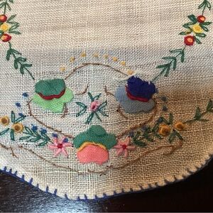 Hand-Embroidered Linen Cocktail Rounds